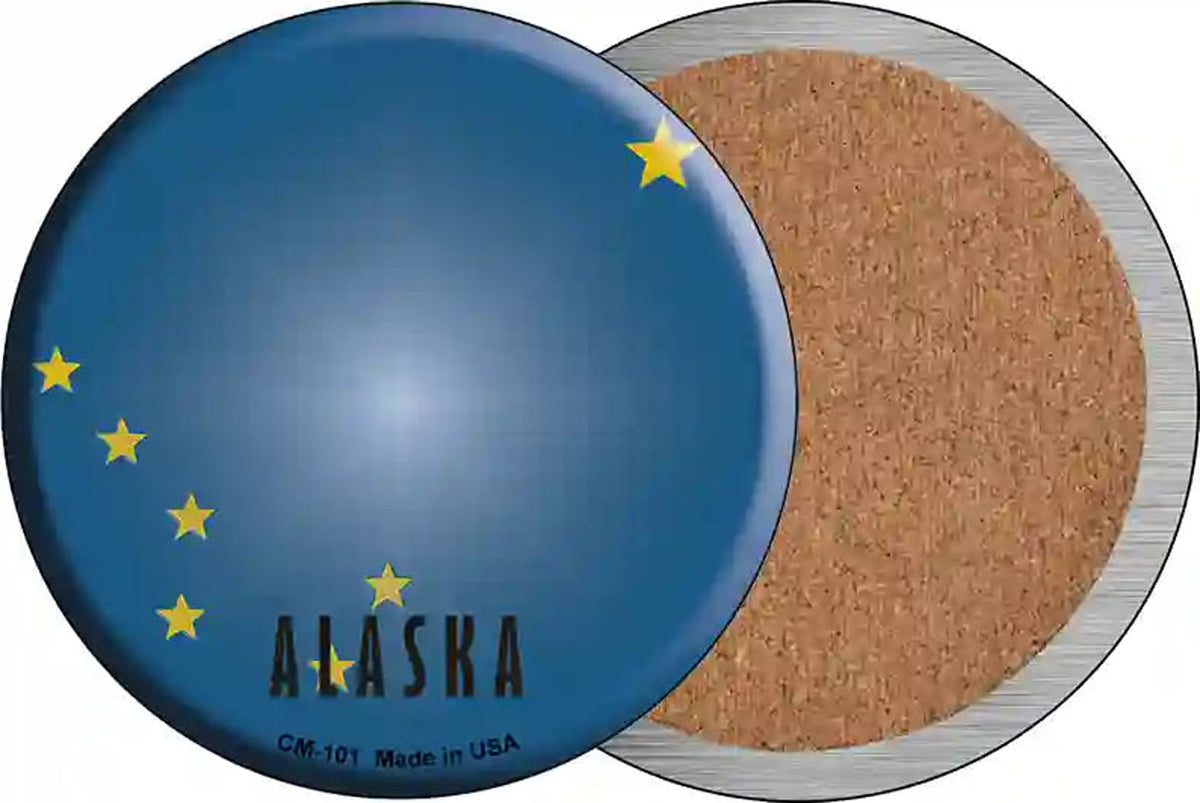Alaska State Flag Novelty Circle Coaster Set of 4