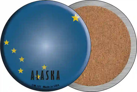 Alaska State Flag Novelty Circle Coaster Set of 4