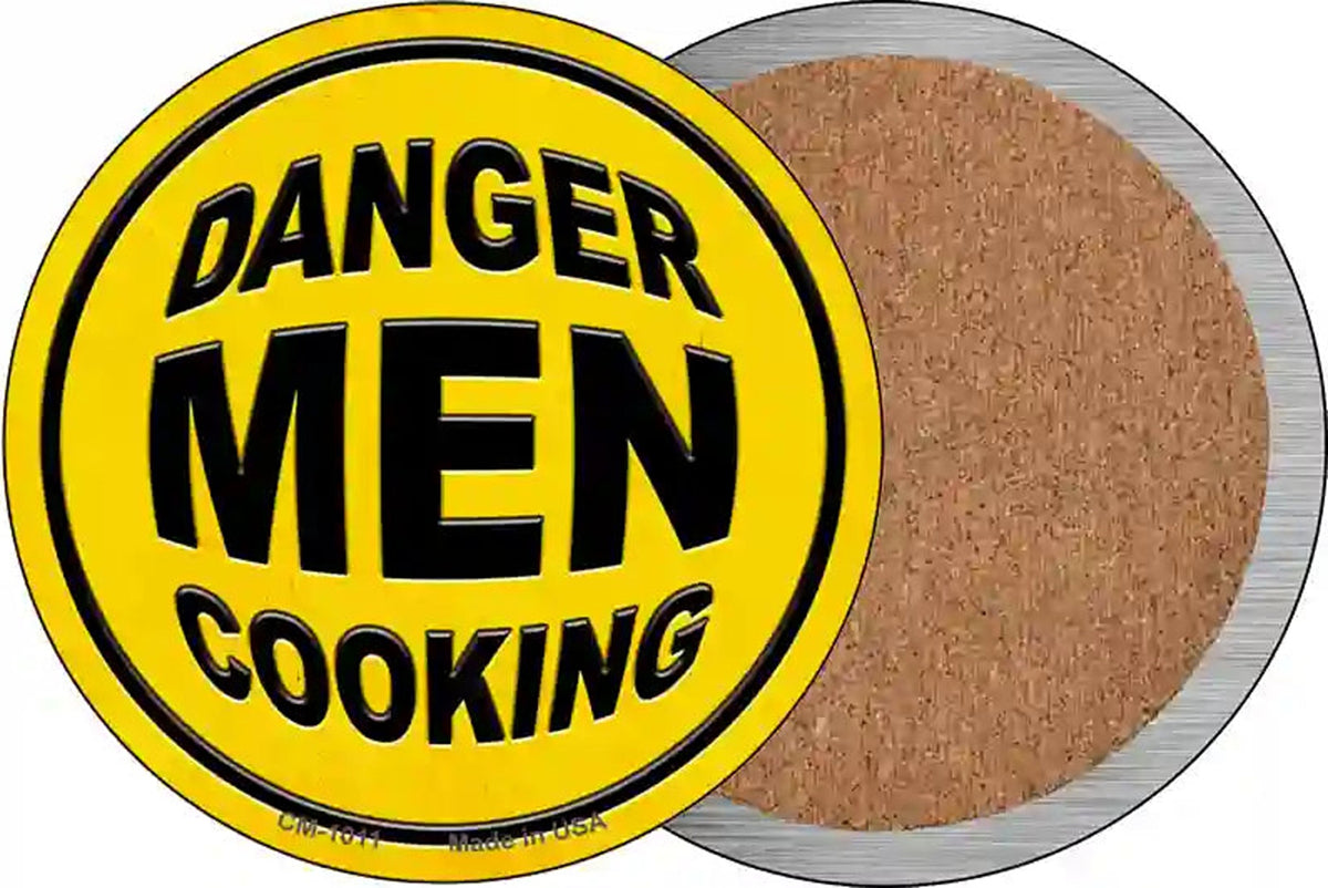 Danger Men Cooking Novelty Circle Coaster Set of 4