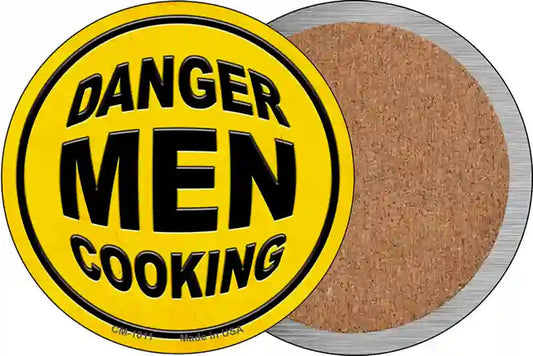 Danger Men Cooking Novelty Circle Coaster Set of 4