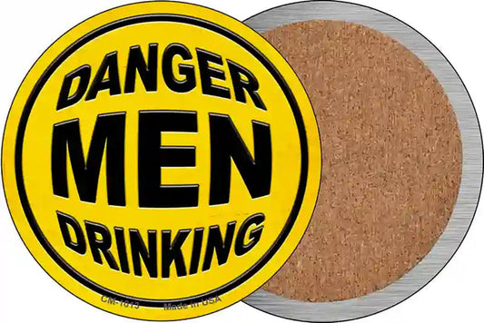 Danger Men Drinking Novelty Circle Coaster Set of 4