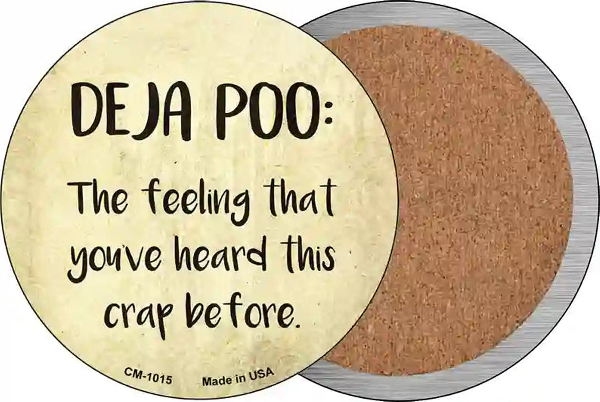 Deja Poo Definition Novelty Circle Coaster Set of 4