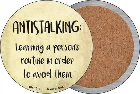Antistalking Definition Novelty Circle Coaster Set of 4