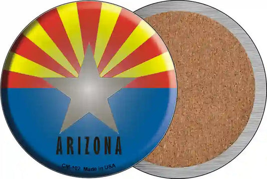 Arizona State Flag Novelty Circle Coaster Set of 4
