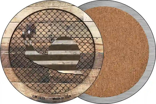 Corrugated Snail on Wood Novelty Circle Coaster Set of 4