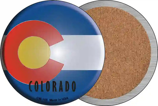 Colorado State Flag Novelty Circle Coaster Set of 4