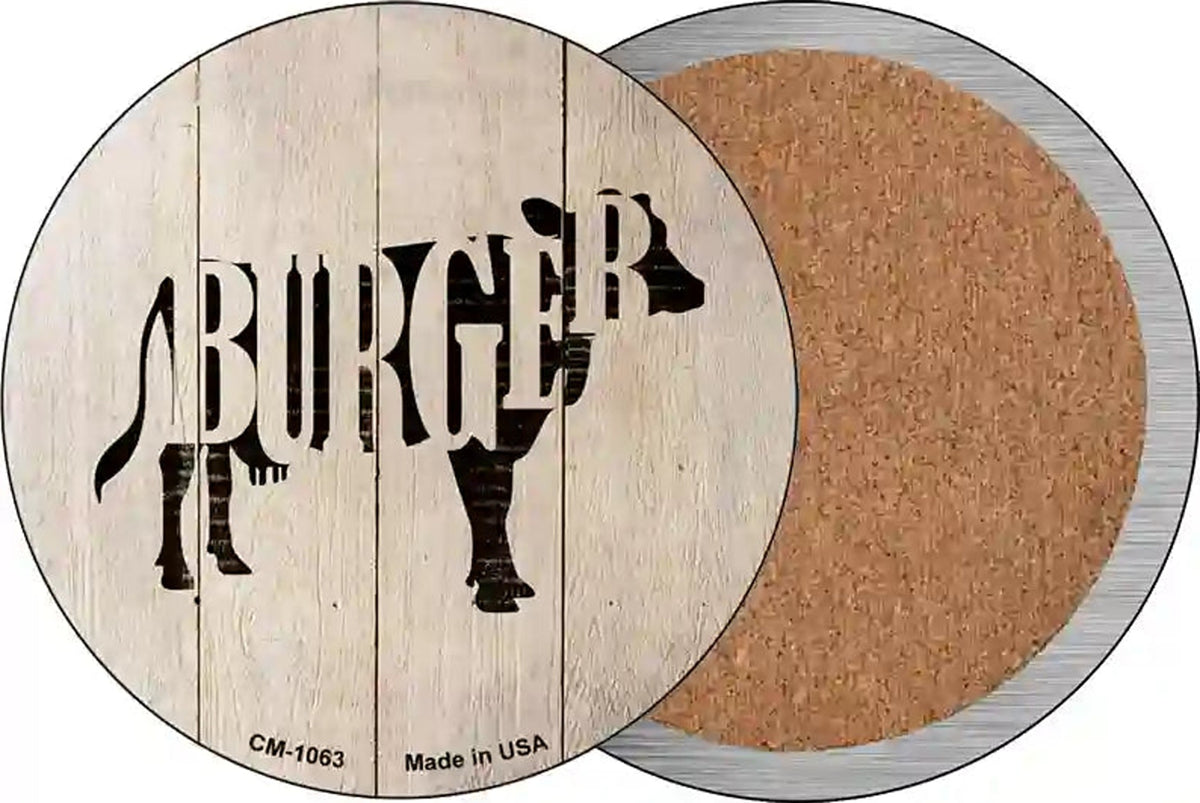 Cows Make Burgers Novelty Circle Coaster Set of 4