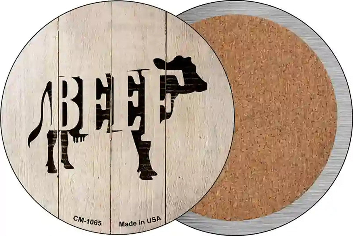 Cows Make Beef Novelty Circle Coaster Set of 4