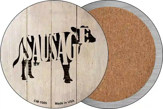 Cows Make Sausage Novelty Circle Coaster Set of 4