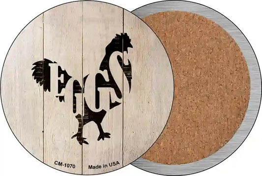 Chickens Make Eggs Novelty Circle Coaster Set of 4