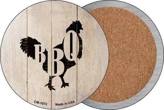 Chickens Make BBQ Novelty Circle Coaster Set of 4