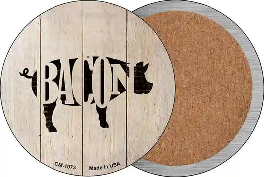 Pigs Make Bacon Novelty Circle Coaster Set of 4