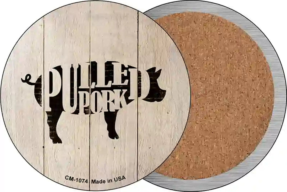Pigs Make Pulled Pork Novelty Circle Coaster Set of 4