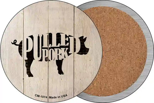 Pigs Make Pulled Pork Novelty Circle Coaster Set of 4