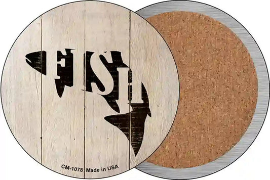 Fish Make Fish Novelty Circle Coaster Set of 4