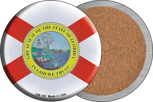 Florida State Flag Novelty Circle Coaster Set of 4