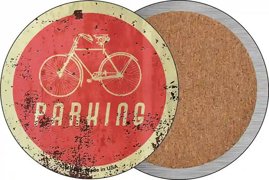 Bicycle Parking Novelty Circle Coaster Set of 4