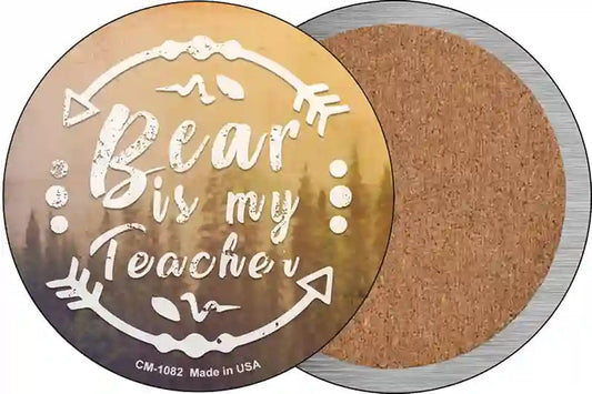 Bear is My Teacher Novelty Circle Coaster Set of 4