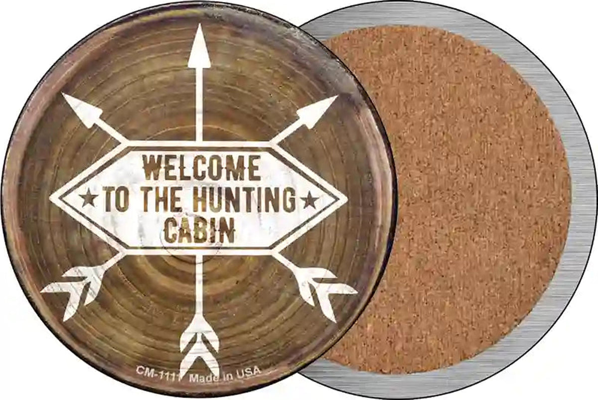 Welcome to the Hunting Cabin Novelty Circle Coaster Set of 4