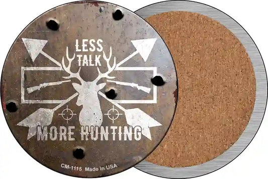 Less Talk More Hunting Novelty Circle Coaster Set of 4