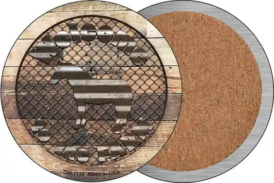 Welcome To The Farm Corrugated Horse Novelty Circle Coaster Set of 4