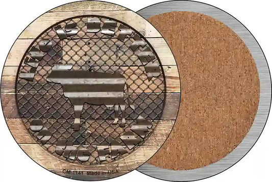 Better On The Farm Corrugated Cow Novelty Circle Coaster Set of 4