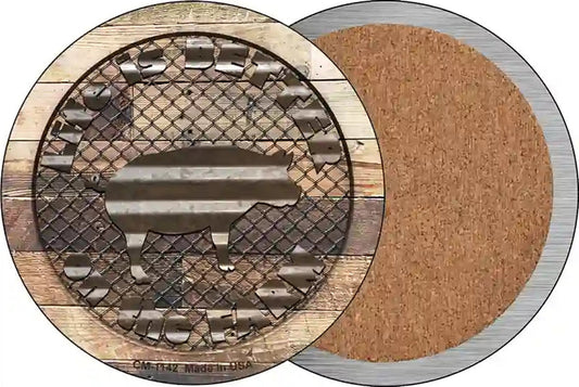 Better On The Farm Corrugated Pig Novelty Circle Coaster Set of 4