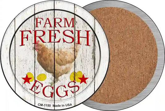 Farm Fresh Eggs Novelty Circle Coaster Set of 4