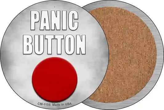 Panic Button Novelty Circle Coaster Set of 4