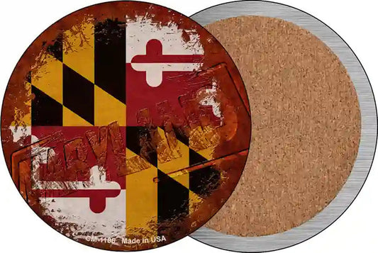 Maryland Rusty Stamped Novelty Circle Coaster Set of 4