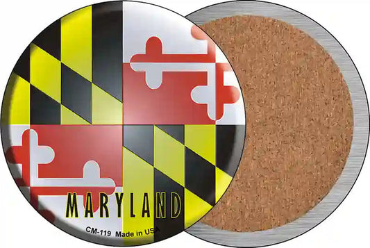 Maryland State Flag Novelty Circle Coaster Set of 4
