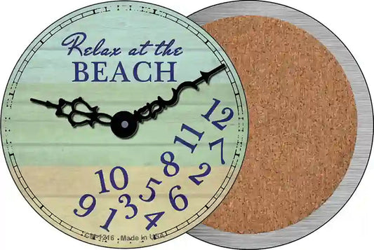 Relax At The Beach Novelty Circle Coaster Set of 4