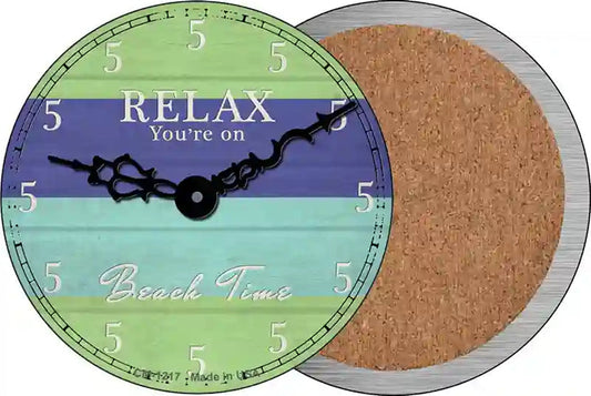 Youre On Beach Time Novelty Circle Coaster Set of 4