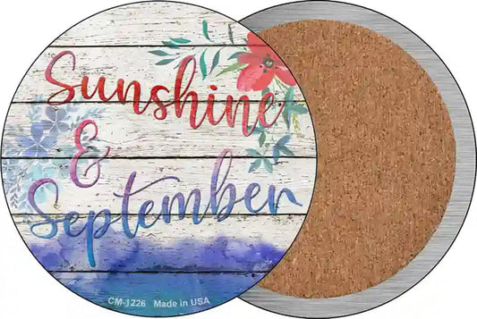 Sunshine And September Novelty Circle Coaster Set of 4