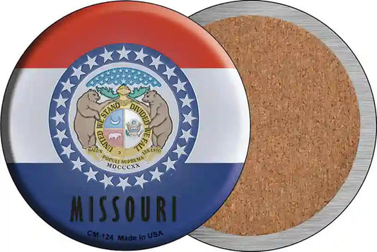 Missouri State Flag Novelty Circle Coaster Set of 4
