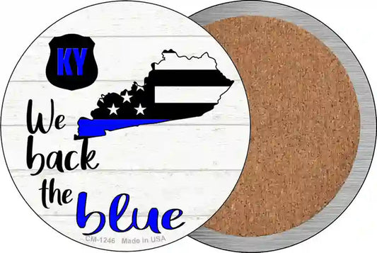 Kentucky Back The Blue Novelty Circle Coaster Set of 4