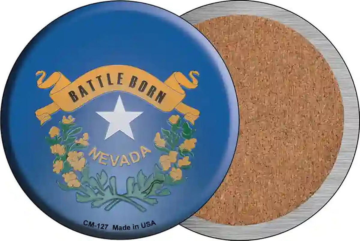 Nevada State Flag Novelty Circle Coaster Set of 4