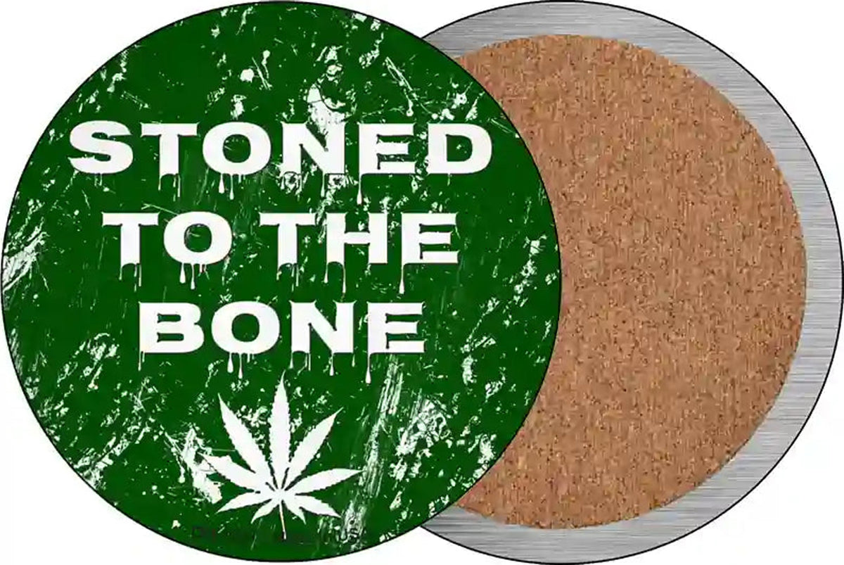 Stoned To The Bone Novelty Circle Coaster Set of 4