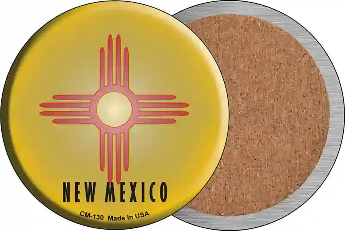 New Mexico State Flag Novelty Circle Coaster Set of 4