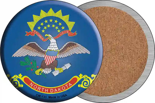 North Dakota State Flag Novelty Circle Coaster Set of 4