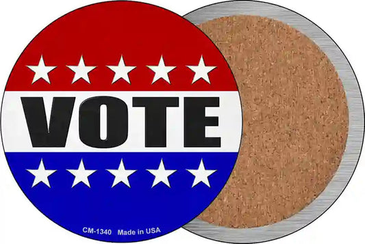 Vote Novelty Circle Coaster Set of 4