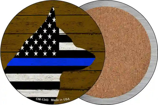 K9 Blue Line Novelty Circle Coaster Set of 4