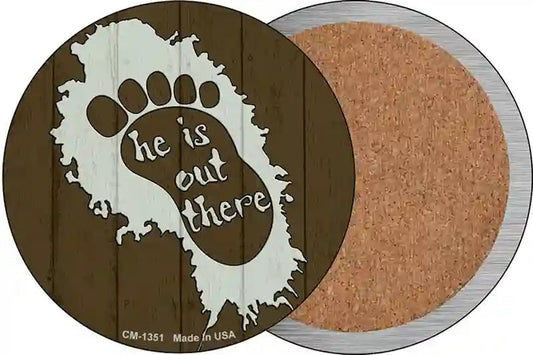 He Is Out There Novelty Circle Coaster Set of 4