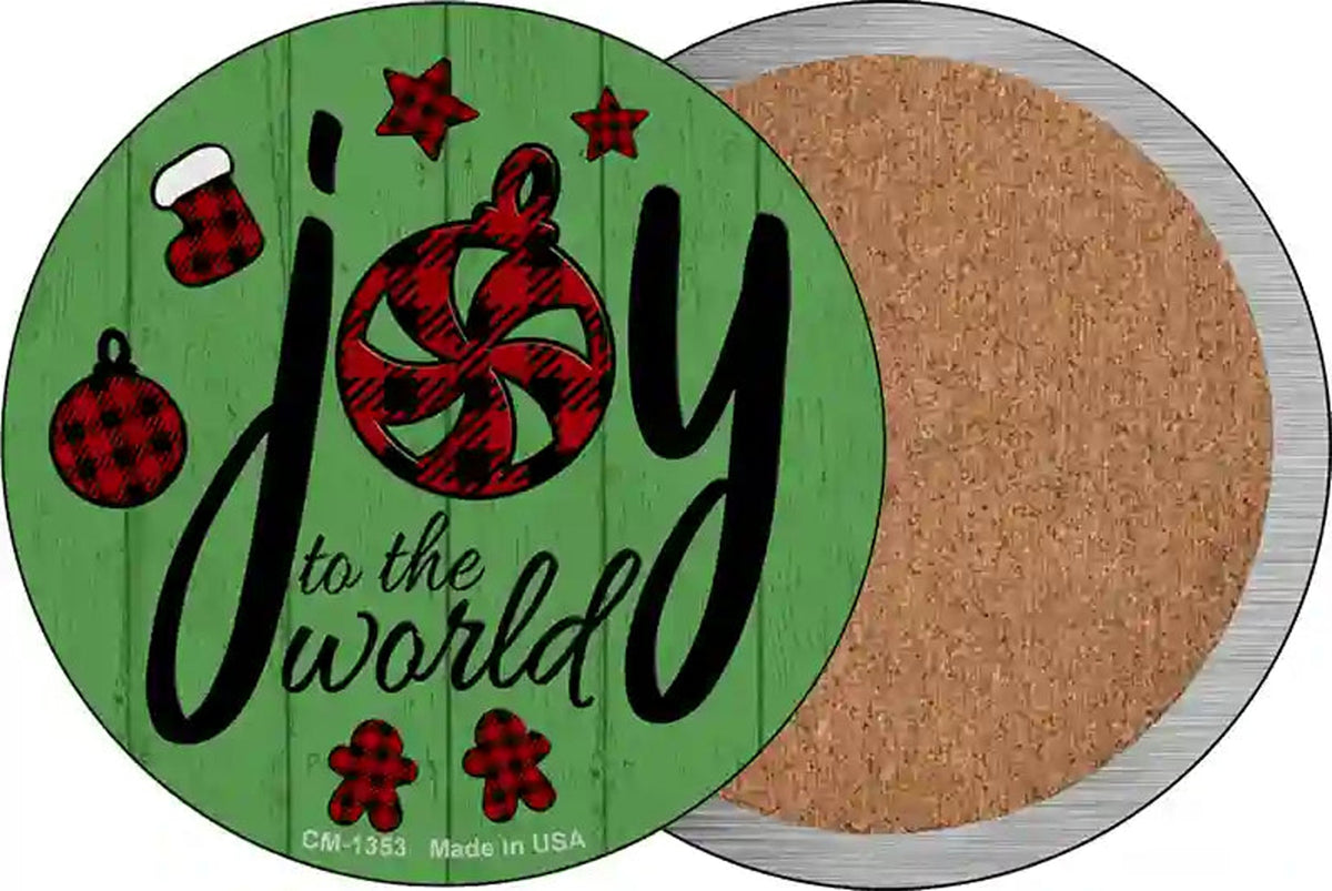 Joy To The World Novelty Circle Coaster Set of 4