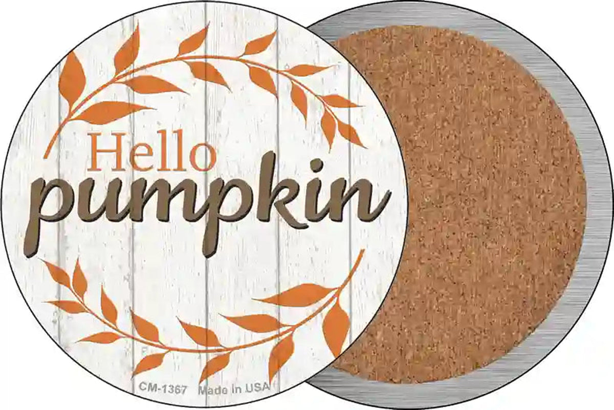 Hello Pumpkin Novelty Circle Coaster Set of 4