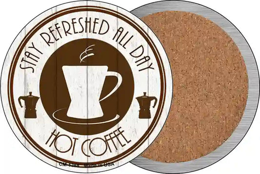 Stay Refreshed All Day Novelty Circle Coaster Set of 4