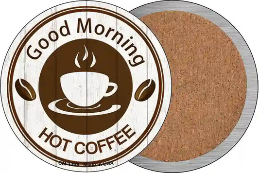 Good Morning Novelty Circle Coaster Set of 4
