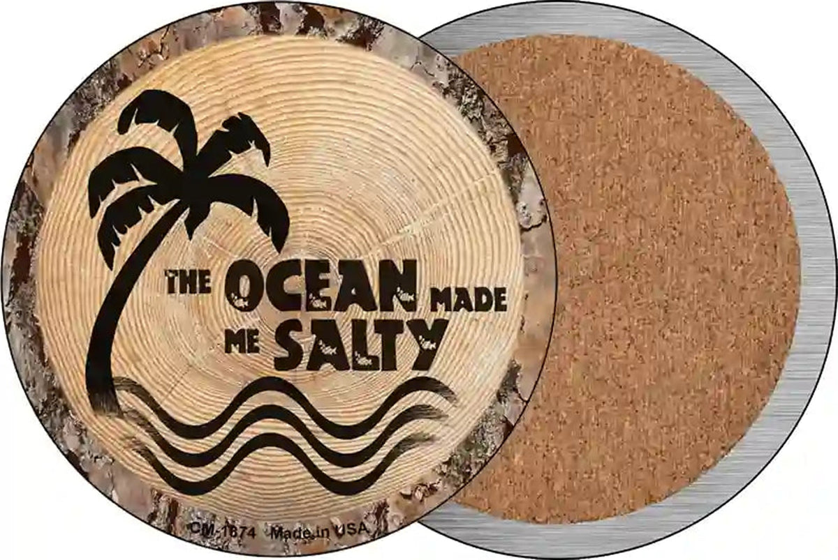 Ocean Made Me Salty Novelty Circle Coaster Set of 4