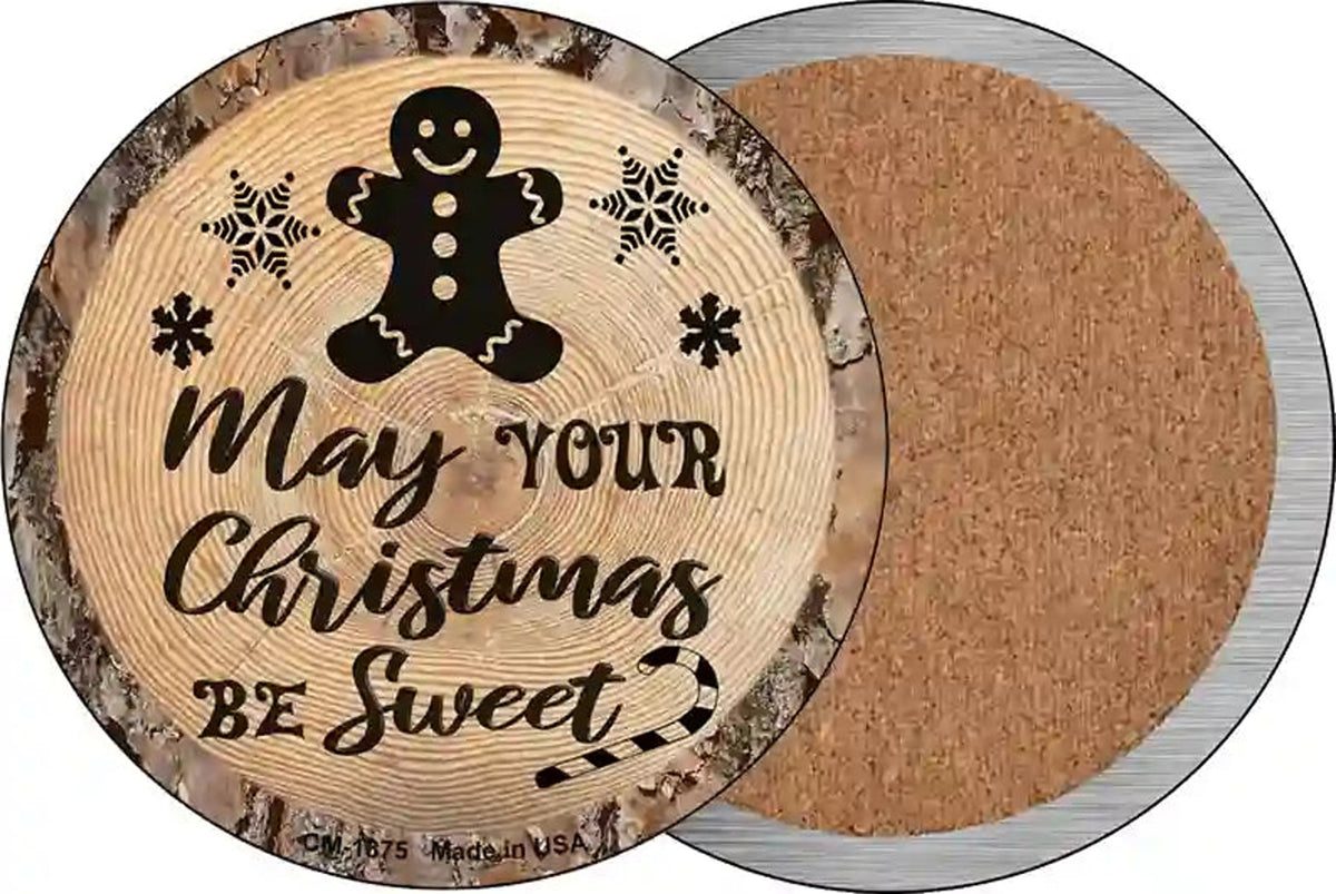 Christmas Be Sweet Novelty Circle Coaster Set of 4