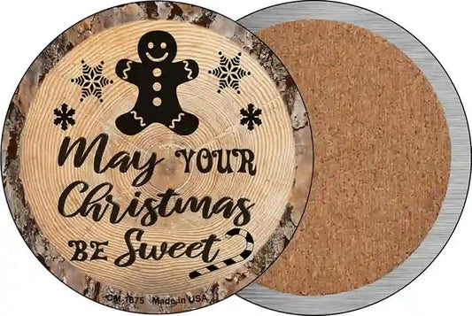 Christmas Be Sweet Novelty Circle Coaster Set of 4